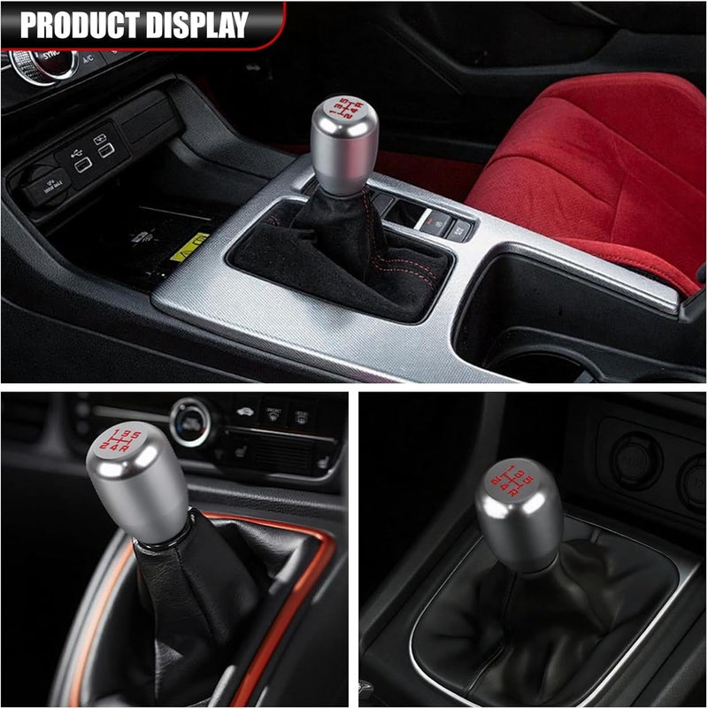 ANDO RACING 5 Type-R Style Speed Car Gear Shift Shifter Knob,Aluminum Alloy Shift Lever Knob with 3 Adapters Compatible with Manual 5 Speed Universal Gear Stick Shift Knob for Car Truck SUV (Silver) - Image 4